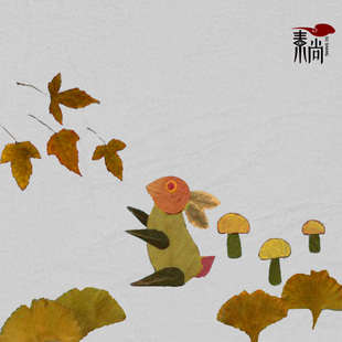 幼儿园手工画 精品树叶标本贴画 树叶画diy 小兔子树叶粘贴画图片