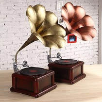 Vintage vintage vinyl record player home soft decoration photography props big speaker phonograph model ornaments