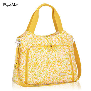 papame妈咪包多功能大容量防水帆布单肩斜挎妈妈包时尚孕妇母婴包