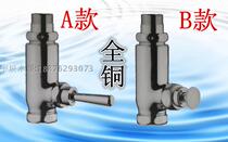 Copper hand press vertical flush valve squatting toilet flush water squat toilet delay valve flusher flush valve