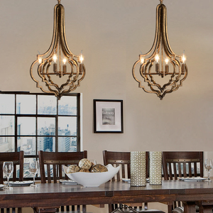 戈尚北欧简约美式乡村铁艺吊灯欧式复古现代客厅灯餐厅灯卧室吊灯