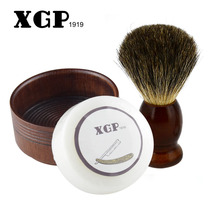 High-grade men soap bowl shave beard shaving soap Lotus Wood flat soap bowl Hu brush classic old wood grain soap bowl