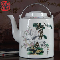 Jingdezhen ceramics Large capacity beam-carrying pot King-size kettle Herbal tea pot Retro nostalgic old-fashioned teapot