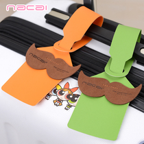 Nacai Korean fashion luggage check card label mustache travel card student card bag plane boarding pass