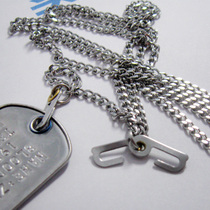  US Military World War II identity card U-shaped necklace Stainless steel dog tag chain Soldier brand special chain Collection Bo Zai old chain