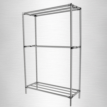 Clothes rack stainless steel floor rack coat rack coat rack wardrobe storage rack three-layer drying rack