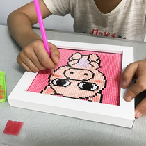 Childrens diamond painting full diamond girl toy paste painting with frame primary school students creative DIY handmade materials