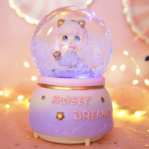 Dream Princess snow crystal ball music box girl girl heart music box ornaments girl childrens birthday gift