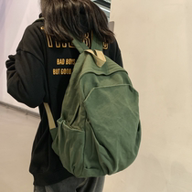 Canvas bag Korean version of Harajuku ulzzang female college junior high school students simple Joker retro backpack backpack backpack