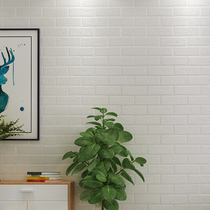3D three-dimensional white brick wallpaper Nordic simple brick culture brick clothing store milk tea shop white background wallpaper