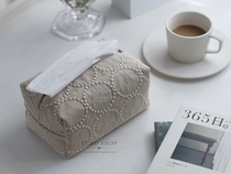 Echo hand made cotton linen embroidery cloth tissue towel bag bag set bag box bag Life Home Room paper towel