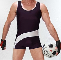 Solid color wrestling suit Mens one-piece weightlifting competition training suit can be customized for guests to do the design