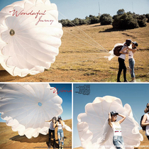 Wedding travel shooting props Location creative theme sample photo shooting props white parachute paragliding
