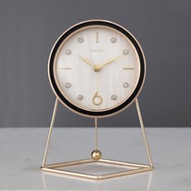 High-end desktop light luxury clock Nordic modern living room clock ornaments table clock home simple desktop clock sitting clock