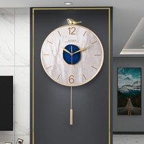 Light luxury living room Nordic pendulum clock clock Wall atmospheric clock modern simple home hanging watch fashion agate wall clock