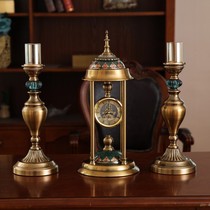 European style clock ornaments living room home fashion Nordic luxury decorations desktop clock American crystal table clock