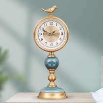 American retro ceramic clock home fashion light luxury modern creative station clock pendulum TV cabinet desktop clock Big