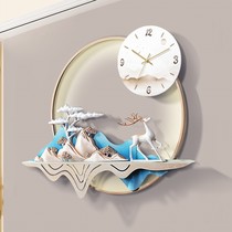 Modern decorative wall hanging clock lamp home living room fashion Nordic light luxury wall clock Wall silent clock hanging watch watch