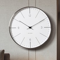 Modern simple aluminum surface light luxury wall clock home living room wall clock office hanging ultra-quiet minimalist clock