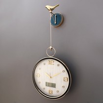Creative Nordic light luxury fashion clock living room decoration hanging table perpetual calendar electronic clock Net Red Bird wall clock hanging wall