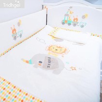 (Triangel) cotton crib bed soft bag baby anti-collision fence childrens four-sided bed can be removed and washed