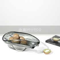 Simple modern glass fruit plate home living room table model room creative desktop storage soft decoration ornaments