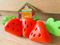Foreign trade European and American single multifunction rubber resistant to biting strawberry teasing dog toy Toy Pet Toy Leak toy for easy cleaning