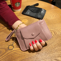 Mini Zero Wallet Coin genuine leather Small wallet Short Bull Leather Oil Wax Leather Zipper Korea Cute Key Women Money Bag
