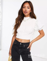 UK 10 30 2021 trend-oriented women's new light bubble sleeve Joker shirt