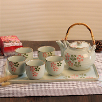 Hot sale and wind teapot whole set of tea set Japanese tea tray cherry blossom teapot with filter screen lifting beam pot set
