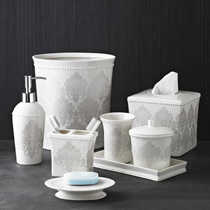 Played imported American retro Rialto white porcelain precision forging printed beads point side bathroom wash kit