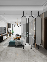 Light luxury Changhong tempered glass partition door Living room screen Rotatable frosted entrance Dining room partition wall