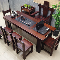 Old boat wood tea table and chair solid wood kung fu tea table and chair combination modern office living room tea table factory direct sales