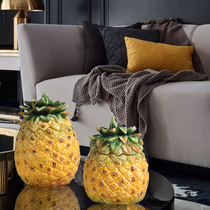 Ceramic pineapple candy jar exquisite hand-painted ceramic home decoration pineapple decoration coffee table decoration storage jar storage