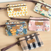 Cute Waterproof Oxford Bouchai Dog Small Bear Rabbit Zipper Zero Wallet Drivers License Bag Coin Bag Cappics Pink