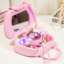 Creative fashion handbag music box colorful flash rotating dancing little girl jewelry music box birthday gift