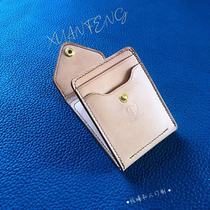 Dazzling Mountain Ostomy Pure Hand Color Plant Tannins Leather leather Leather Screens Drivers License Card Bag Pure Copper Dark Buckle
