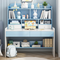 Childrens desk bookshelf integrated table student with bookcase writing desk girl bedroom computer desk liftable learning table