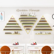 Simple modern diamond gold nail polish glue display stand Cosmetics store wall wall nail art shelf net red iron