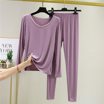  Thermal underwear womens two-piece spring and autumn modal bottoming home clothes wear middle-aged lace autumn clothes autumn pants set