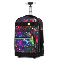 Shoulder travel backpack middle school students drag Rod bag boys and girls 18 inch girl travel trolley case Primary school bag