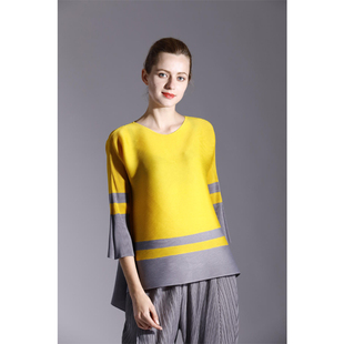 和美雅特2017三宅热销爆款夏装拼色宽松上衣简约女装休闲时尚百搭