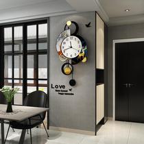 Hanging bell Modern minimalist Living room Home Fashion personality creativity Decorative Atmosphere Timepiece Light Extravagant Art Clock Hanging Wall