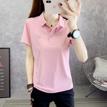Brand quick-drying short-sleeved t-shirt womens summer outdoor sports running Yoga breathable sports Polo shirt male couple