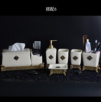 European luxury bathroom pottery five-piece set bathroom mouthwash Cup toothbrush cup wash kit bathroom wash kit