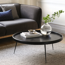 Special Nordic Expression LITH Round Oak Tea Table Side Modern Simple Black Wai Quiet Wind Original Color Tea Table K