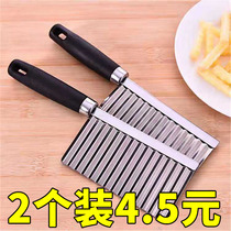 (3 pieces 6 5) potato cutting multifunctional vegetable cutter wave shaped flower knife stainless steel strip cutter chip knife