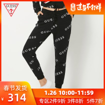 Guess women's tie up letter logo casual pants-q90q18r6wm0
