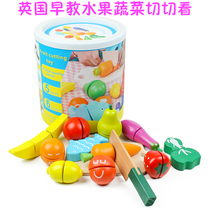 2-3-4-5-year-old childrens barreled fruit cut to see vegetables wooden cheae home and intelligence toys