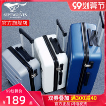 Seven wolves suitcase student male trolley case 2021 new suitcase female 20-inch boarding case is strong and durable